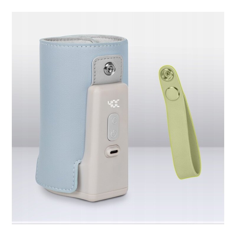Incalzitor biberoane, Lionelo, ThermUp Go Plus, Portabil, Cu aspect elegant, Temperatura constanta pana la 24 h, Incarcare USB, Albastru deschis - gogobaby.ro