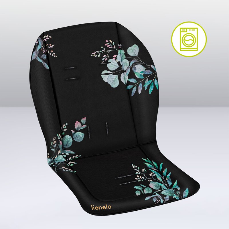 Insertie carucior, Lionelo, Golden Moments, Editie limitata, Universala, Cu orificii pentru centurile de siguranta, Cu imprimeu fata-verso, Din material hidrofob, 48x72x1 cm, Negru
