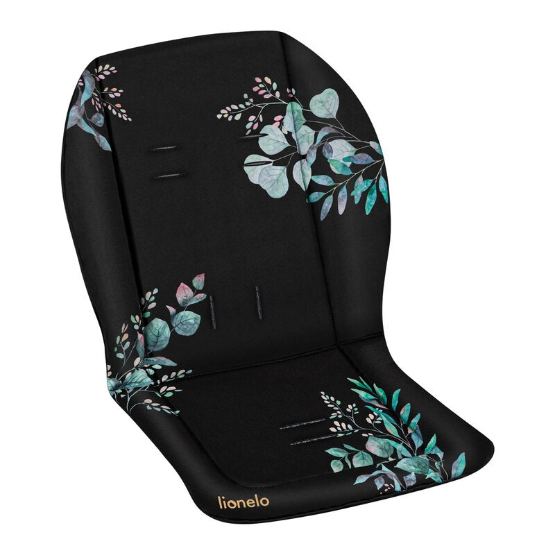Insertie carucior, Lionelo, Golden Moments, Editie limitata, Universala, Cu orificii pentru centurile de siguranta, Cu imprimeu fata-verso, Din material hidrofob, 48x72x1 cm, Negru - gogobaby.ro