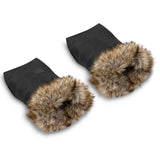 Manusi termice pentru carucior, Lionelo, Universale, Impermeabile, Interior din lana, Cu blana ecologica detasabila, Negru