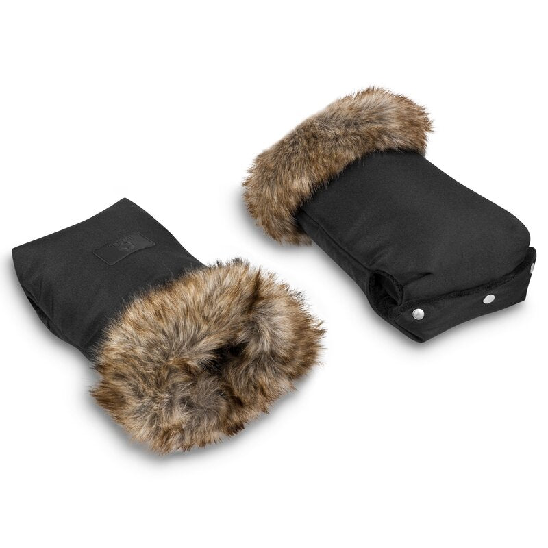 Manusi termice pentru carucior, Lionelo, Universale, Impermeabile, Interior din lana, Cu blana ecologica detasabila, Negru - gogobaby.ro