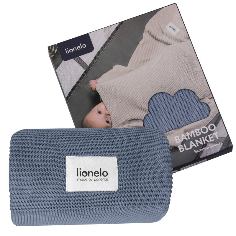 Paturica multifunctionala, Lionelo, Din bambus, Cu proprietati de termoreglare, Antibacteriana, Antifungica, Antialergice, Lavabila la masina de spalat, 100x75 cm, Albastru