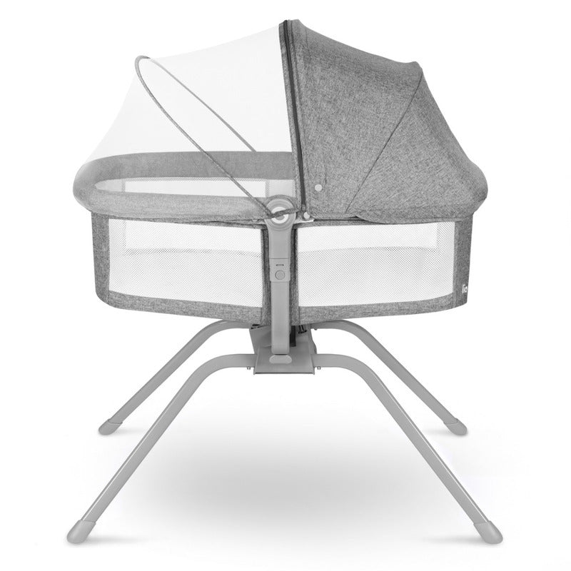 Patut balansoar, Lionelo, Malin, 3 in 1, Pliabil, 0-9 kg, Geanta Transport, Asamblare Rapida, Ultra-Usor, Conform cu standardele europeane de securitate EN1130 si EN16890, Gri