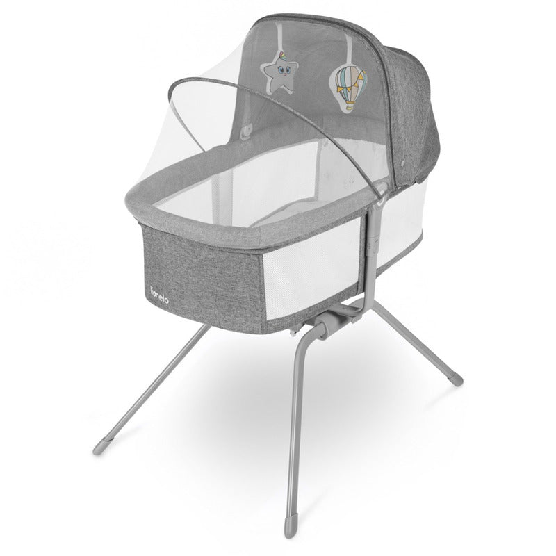 Patut balansoar, Lionelo, Malin, 3 in 1, Pliabil, 0-9 kg, Geanta Transport, Asamblare Rapida, Ultra-Usor, Conform cu standardele europeane de securitate EN1130 si EN16890, Gri - gogobaby.ro