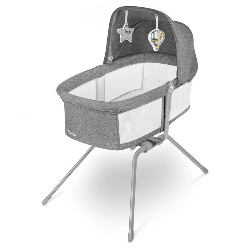 Patut balansoar, Lionelo, Malin, 3 in 1, Pliabil, 0-9 kg, Geanta Transport, Asamblare Rapida, Ultra-Usor, Conform cu standardele europeane de securitate EN1130 si EN16890, Gri - gogobaby.ro