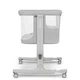 Patut co-sleeper, Lionelo, Aurora, 3 in 1, Cu leganare si setare unghiulara, Include saltea cu densitate T25 si geanta transport, Reglabil in 5 pozitii, Pana la 9 kg, 0 luni+, 85x60x66 cm, Certificari EN 1130:2019+AC:2020, EN 16890:2, Gri deschis