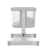 Patut co-sleeper, Lionelo, Aurora, 3 in 1, Cu leganare si setare unghiulara, Include saltea cu densitate T25 si geanta transport, Reglabil in 5 pozitii, Pana la 9 kg, 0 luni+, 85x60x66 cm, Certificari EN 1130:2019+AC:2020, EN 16890:2, Gri deschis