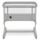 Patut co-sleeper, Lionelo, Aurora, 3 in 1, Cu leganare si setare unghiulara, Include saltea cu densitate T25 si geanta transport, Reglabil in 5 pozitii, Pana la 9 kg, 0 luni+, 85x60x66 cm, Certificari EN 1130:2019+AC:2020, EN 16890:2, Gri deschis