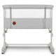 Patut co-sleeper, Lionelo, Aurora, 3 in 1, Cu leganare si setare unghiulara, Include saltea cu densitate T25 si geanta transport, Reglabil in 5 pozitii, Pana la 9 kg, 0 luni+, 85x60x66 cm, Certificari EN 1130:2019+AC:2020, EN 16890:2, Gri deschis