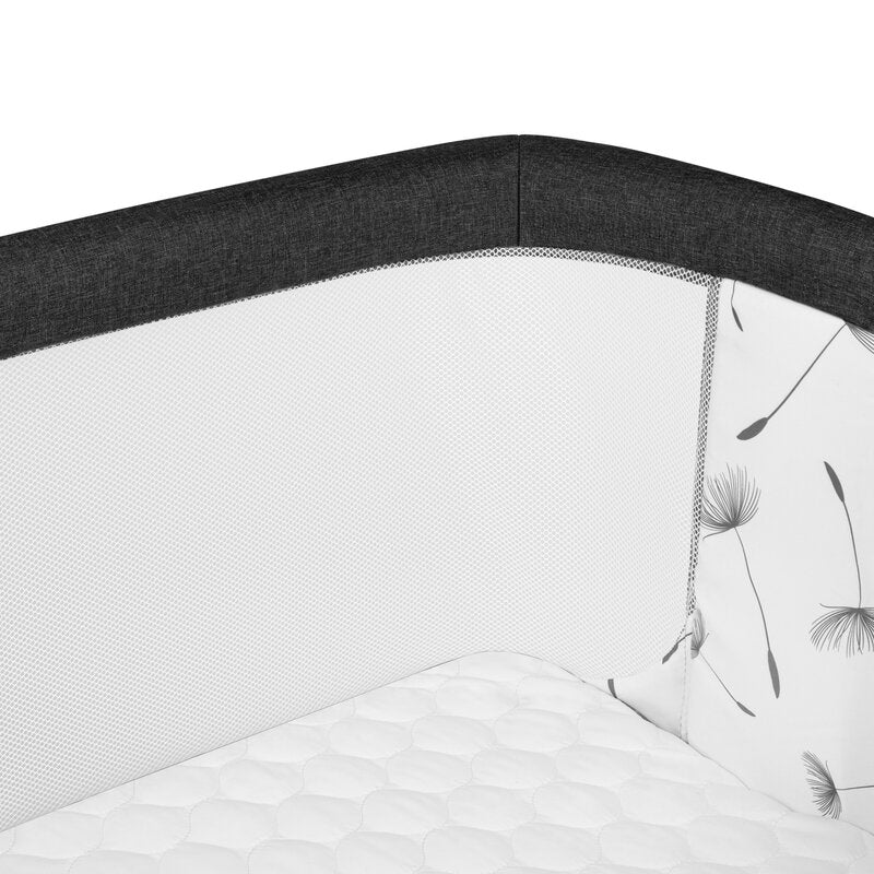 Patut co-sleeper, Lionelo, Aurora, 3 in 1, Cu leganare si setare unghiulara, Include saltea cu densitate T25 si geanta transport, Reglabil in 5 pozitii pe inaltime, Pana la 9 kg, 0 luni+, Conform cu EN 1130:2019+AC:2020, EN 16890:2, Gri inchis - gogobaby.ro