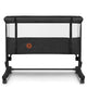 Patut co-sleeper, Lionelo, Aurora, 3 in 1, Cu leganare si setare unghiulara, Include saltea cu densitate T25 si geanta transport, Reglabil in 5 pozitii pe inaltime, Pana la 9 kg, 0 luni+, Conform cu EN 1130:2019+AC:2020, EN 16890:2, Gri inchis