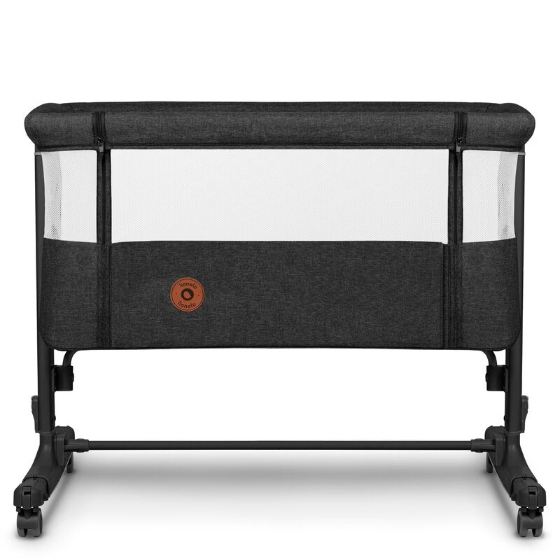 Patut co-sleeper, Lionelo, Aurora, 3 in 1, Cu leganare si setare unghiulara, Include saltea cu densitate T25 si geanta transport, Reglabil in 5 pozitii pe inaltime, Pana la 9 kg, 0 luni+, Conform cu EN 1130:2019+AC:2020, EN 16890:2, Gri inchis