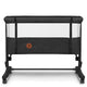 Patut co-sleeper, Lionelo, Aurora, 3 in 1, Cu leganare si setare unghiulara, Include saltea cu densitate T25 si geanta transport, Reglabil in 5 pozitii pe inaltime, Pana la 9 kg, 0 luni+, Conform cu EN 1130:2019+AC:2020, EN 16890:2, Gri inchis