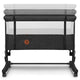 Patut co-sleeper, Lionelo, Aurora, 3 in 1, Cu leganare si setare unghiulara, Include saltea cu densitate T25 si geanta transport, Reglabil in 5 pozitii pe inaltime, Pana la 9 kg, 0 luni+, Conform cu EN 1130:2019+AC:2020, EN 16890:2, Gri inchis