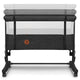 Patut co-sleeper, Lionelo, Aurora, 3 in 1, Cu leganare si setare unghiulara, Include saltea cu densitate T25 si geanta transport, Reglabil in 5 pozitii pe inaltime, Pana la 9 kg, 0 luni+, Conform cu EN 1130:2019+AC:2020, EN 16890:2, Gri inchis