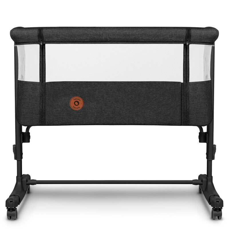 Patut co-sleeper, Lionelo, Aurora, 3 in 1, Cu leganare si setare unghiulara, Include saltea cu densitate T25 si geanta transport, Reglabil in 5 pozitii pe inaltime, Pana la 9 kg, 0 luni+, Conform cu EN 1130:2019+AC:2020, EN 16890:2, Gri inchis