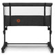Patut co-sleeper, Lionelo, Aurora, 3 in 1, Cu leganare si setare unghiulara, Include saltea cu densitate T25 si geanta transport, Reglabil in 5 pozitii pe inaltime, Pana la 9 kg, 0 luni+, Conform cu EN 1130:2019+AC:2020, EN 16890:2, Gri inchis