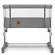 Patut co-sleeper, Lionelo, Aurora, 3 in 1, Cu leganare si setare unghiulara, Include saltea cu densitate T25 si geanta transport, Reglabil in 5 pozitii pe inaltime, Pana la 9 kg, 0 luni+, 85x60x66 cm, Conform cu EN 1130:2019+AC:2020, EN 16890:2, Gri