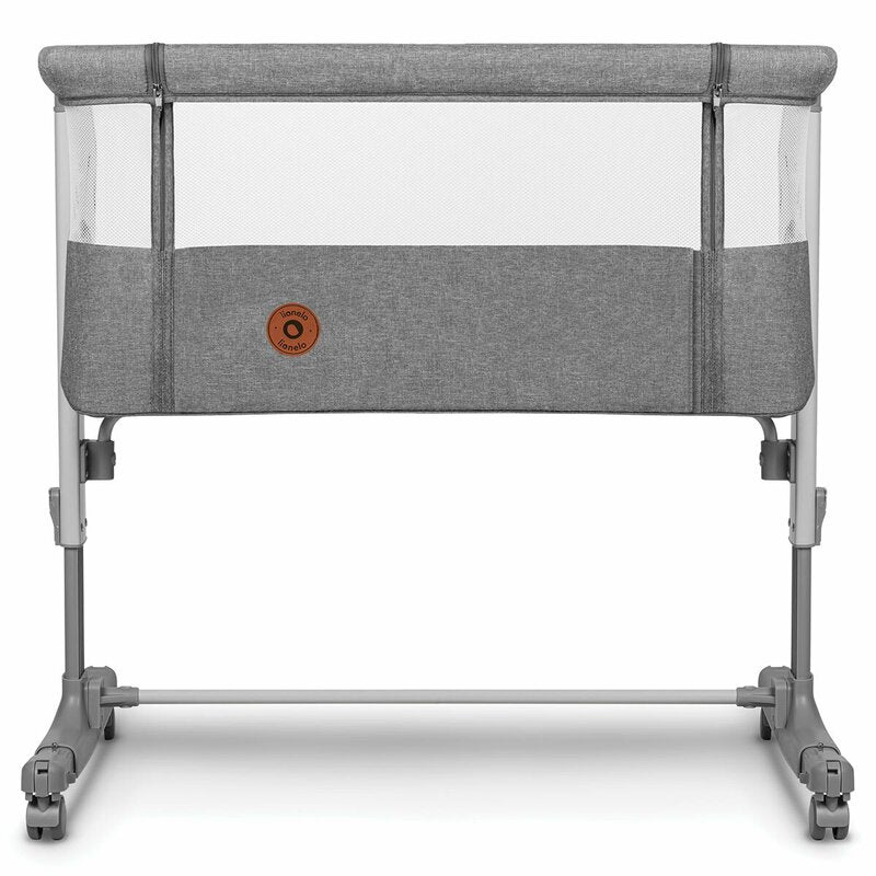 Patut co-sleeper, Lionelo, Aurora, 3 in 1, Cu leganare si setare unghiulara, Include saltea cu densitate T25 si geanta transport, Reglabil in 5 pozitii pe inaltime, Pana la 9 kg, 0 luni+, 85x60x66 cm, Conform cu EN 1130:2019+AC:2020, EN 16890:2, Gri - gogobaby.ro