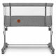 Patut co-sleeper, Lionelo, Aurora, 3 in 1, Cu leganare si setare unghiulara, Include saltea cu densitate T25 si geanta transport, Reglabil in 5 pozitii pe inaltime, Pana la 9 kg, 0 luni+, 85x60x66 cm, Conform cu EN 1130:2019+AC:2020, EN 16890:2, Gri