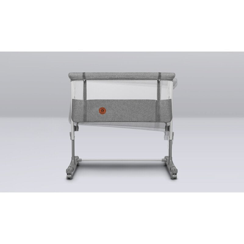 Patut co-sleeper, Lionelo, Aurora, 3 in 1, Cu leganare si setare unghiulara, Include saltea cu densitate T25 si geanta transport, Reglabil in 5 pozitii pe inaltime, Pana la 9 kg, 0 luni+, 85x60x66 cm, Conform cu EN 1130:2019+AC:2020, EN 16890:2, Gri