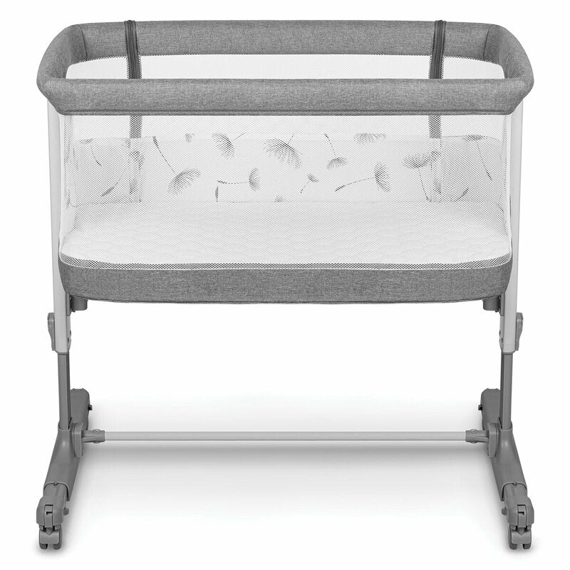 Patut co-sleeper, Lionelo, Aurora, 3 in 1, Cu leganare si setare unghiulara, Include saltea cu densitate T25 si geanta transport, Reglabil in 5 pozitii pe inaltime, Pana la 9 kg, 0 luni+, 85x60x66 cm, Conform cu EN 1130:2019+AC:2020, EN 16890:2, Gri - gogobaby.ro