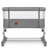 Patut co-sleeper, Lionelo, Aurora, 3 in 1, Cu leganare si setare unghiulara, Include saltea cu densitate T25 si geanta transport, Reglabil in 5 pozitii pe inaltime, Pana la 9 kg, 0 luni+, 85x60x66 cm, Conform cu EN 1130:2019+AC:2020, EN 16890:2, Gri