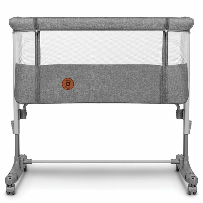 Patut co-sleeper, Lionelo, Aurora, 3 in 1, Cu leganare si setare unghiulara, Include saltea cu densitate T25 si geanta transport, Reglabil in 5 pozitii pe inaltime, Pana la 9 kg, 0 luni+, 85x60x66 cm, Conform cu EN 1130:2019+AC:2020, EN 16890:2, Gri