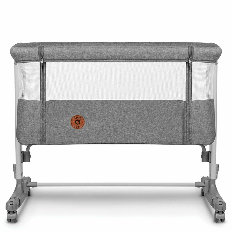 Patut co-sleeper, Lionelo, Aurora, 3 in 1, Cu leganare si setare unghiulara, Include saltea cu densitate T25 si geanta transport, Reglabil in 5 pozitii pe inaltime, Pana la 9 kg, 0 luni+, 85x60x66 cm, Conform cu EN 1130:2019+AC:2020, EN 16890:2, Gri