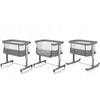 Patut co-sleeper, Lionelo, Aurora, 3 in 1, Cu leganare si setare unghiulara, Include saltea cu densitate T25 si geanta transport, Reglabil in 5 pozitii pe inaltime, Pana la 9 kg, 0 luni+, 85x60x66 cm, Conform cu EN 1130:2019+AC:2020, EN 16890:2, Gri - gogobaby.ro