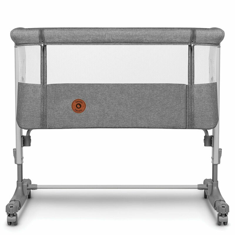 Patut co-sleeper, Lionelo, Aurora, 3 in 1, Cu leganare si setare unghiulara, Include saltea cu densitate T25 si geanta transport, Reglabil in 5 pozitii pe inaltime, Pana la 9 kg, 0 luni+, 85x60x66 cm, Conform cu EN 1130:2019+AC:2020, EN 16890:2, Gri - gogobaby.ro