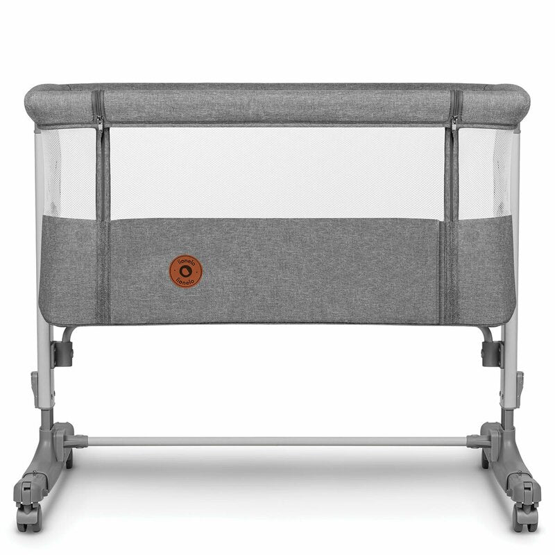 Patut co-sleeper, Lionelo, Aurora, 3 in 1, Cu leganare si setare unghiulara, Include saltea cu densitate T25 si geanta transport, Reglabil in 5 pozitii pe inaltime, Pana la 9 kg, 0 luni+, 85x60x66 cm, Conform cu EN 1130:2019+AC:2020, EN 16890:2, Gri - gogobaby.ro