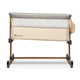 Patut co-sleeper, Lionelo, Leonie, Cu sistem de leganare, Cu setare unghiulara, Reglabil in 5 pozitii pe inaltime, Conform cu standardele europeane de securitate EN1130 si EN16890, Beige Sand