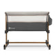 Patut co-sleeper, Lionelo, Leonie, Cu sistem de leganare, Cu setare unghiulara, Reglabil in 5 pozitii pe inaltime, Conform cu standardele europeane de securitate EN1130 si EN16890, Grey Stone