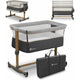Patut co-sleeper, Lionelo, Leonie, Cu sistem de leganare, Cu setare unghiulara, Reglabil in 5 pozitii pe inaltime, Conform cu standardele europeane de securitate EN1130 si EN16890, Grey Stone