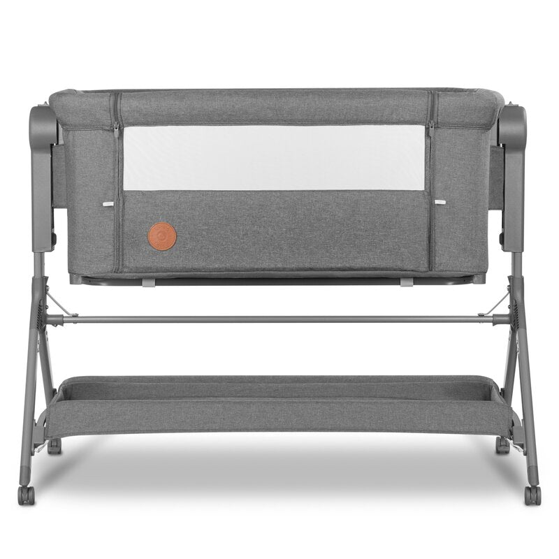Patut co-sleeper, Lionelo, Leonie, Plus, Pliabil, Cu sistem de leganare, Cu setare unghiulara, Reglabil in 6 pozitii pe inaltime, Conform cu standardele europeane de securitate EN1130 si EN16890, Gri - gogobaby.ro