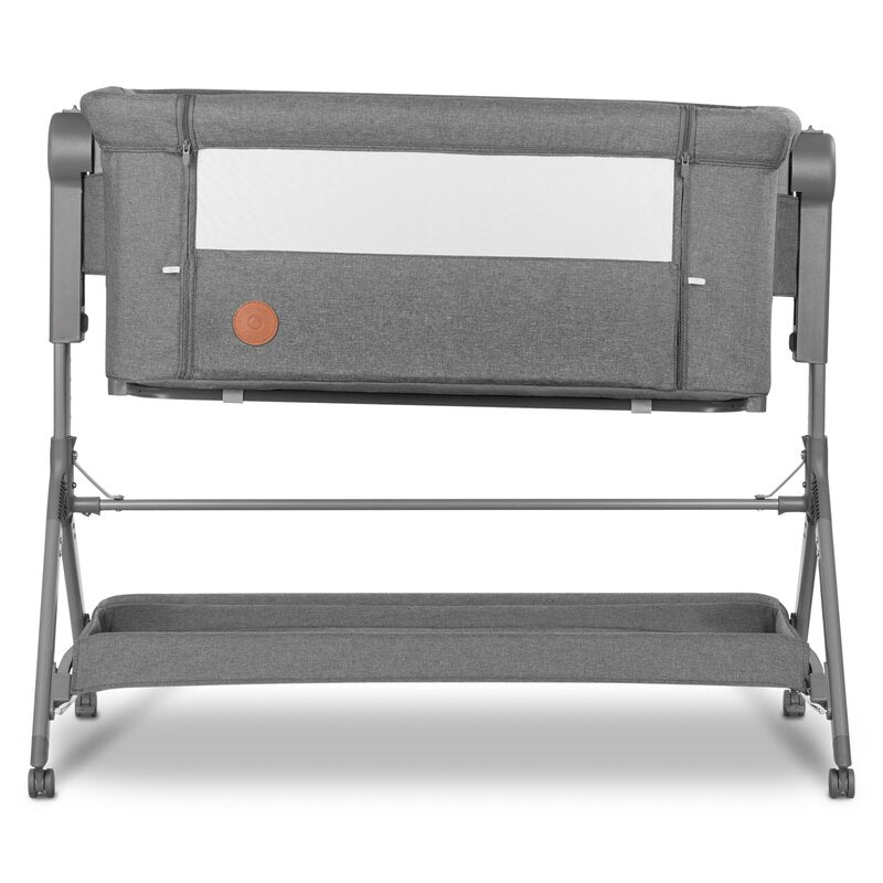 Patut co-sleeper, Lionelo, Leonie, Plus, Pliabil, Cu sistem de leganare, Cu setare unghiulara, Reglabil in 6 pozitii pe inaltime, Conform cu standardele europeane de securitate EN1130 si EN16890, Gri