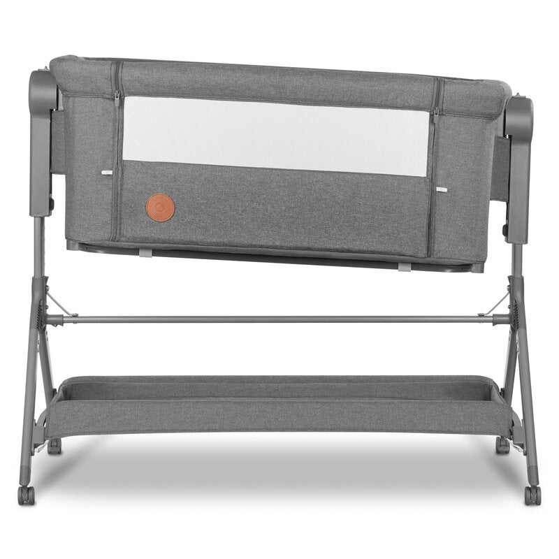 Patut co-sleeper, Lionelo, Leonie, Plus, Pliabil, Cu sistem de leganare, Cu setare unghiulara, Reglabil in 6 pozitii pe inaltime, Conform cu standardele europeane de securitate EN1130 si EN16890, Gri