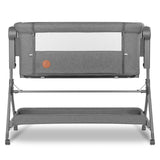 Patut co-sleeper, Lionelo, Leonie, Plus, Pliabil, Cu sistem de leganare, Cu setare unghiulara, Reglabil in 6 pozitii pe inaltime, Conform cu standardele europeane de securitate EN1130 si EN16890, Gri