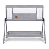 Patut co-sleeper, Lionelo, Luna, 2 in 1, Cu laterala culisanta, Cu setare unghiulara, Cu roti, Reglabil in 6 pozitii pe inaltime, Gri deschis