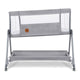 Patut co-sleeper, Lionelo, Luna, 2 in 1, Cu laterala culisanta, Cu setare unghiulara, Cu roti, Reglabil in 6 pozitii pe inaltime, Gri deschis