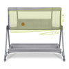 Patut co-sleeper, Lionelo, Luna, 2 in 1, Cu laterala culisanta, Cu setare unghiulara, Cu roti, Reglabil in 6 pozitii pe inaltime, Gri deschis