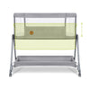 Patut co-sleeper, Lionelo, Luna, 2 in 1, Cu laterala culisanta, Cu setare unghiulara, Cu roti, Reglabil in 6 pozitii pe inaltime, Gri deschis