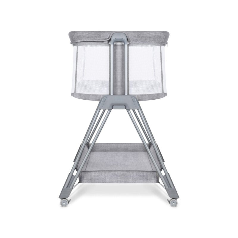 Patut co-sleeper, Lionelo, Luna, 2 in 1, Cu laterala culisanta, Cu setare unghiulara, Cu roti, Reglabil in 6 pozitii pe inaltime, Gri deschis - gogobaby.ro