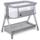 Patut co-sleeper, Lionelo, Luna, 2 in 1, Cu laterala culisanta, Cu setare unghiulara, Cu roti, Reglabil in 6 pozitii pe inaltime, Gri deschis