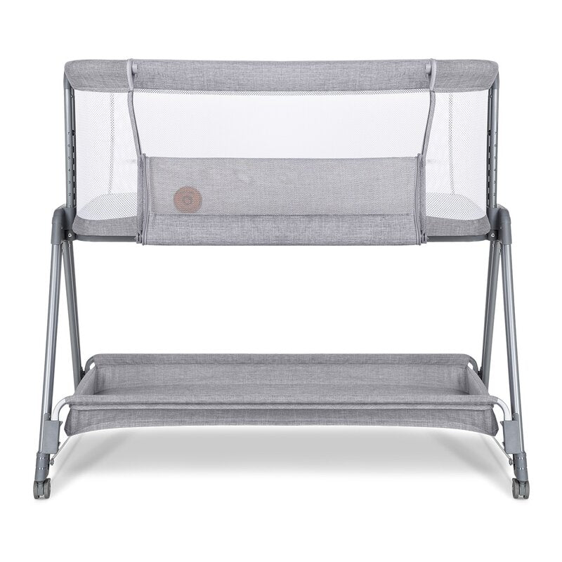 Patut co-sleeper, Lionelo, Luna, 2 in 1, Cu laterala culisanta, Cu setare unghiulara, Cu roti, Reglabil in 6 pozitii pe inaltime, Gri deschis - gogobaby.ro