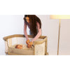 Patut co-sleeper, Lionelo, Luna, 2 in 1, Cu laterala culisanta, Cu setare unghiulara, Cu roti, Reglabil in 6 pozitii pe inaltime, Gri deschis