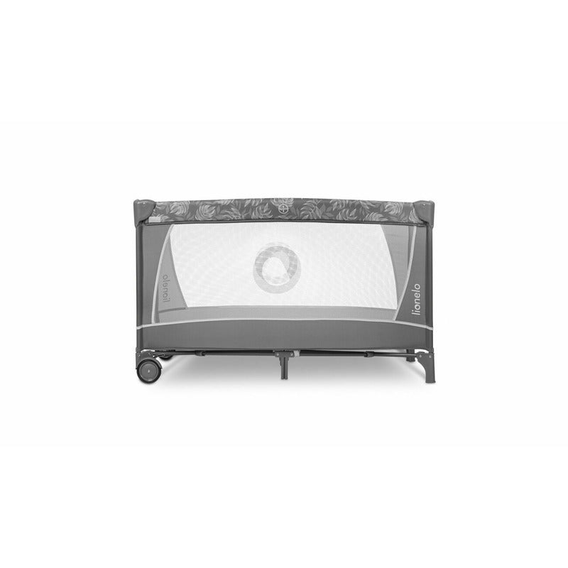 Patut pliant, Lionelo, Flower, Cu doua nivele, Masuta de infasat, Bara cu jucarii, Fereastra laterala, 120x60 cm, Certificari EN 716/12221, Gri