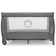 Patut pliant, Lionelo, Stefi Plus, Cu doua nivele, Cu intrare laterala cu fermoar, 2 roti, 120 x 60 cm, Conform cu standardul european de securitate EN 716, Gri/ Multicolor