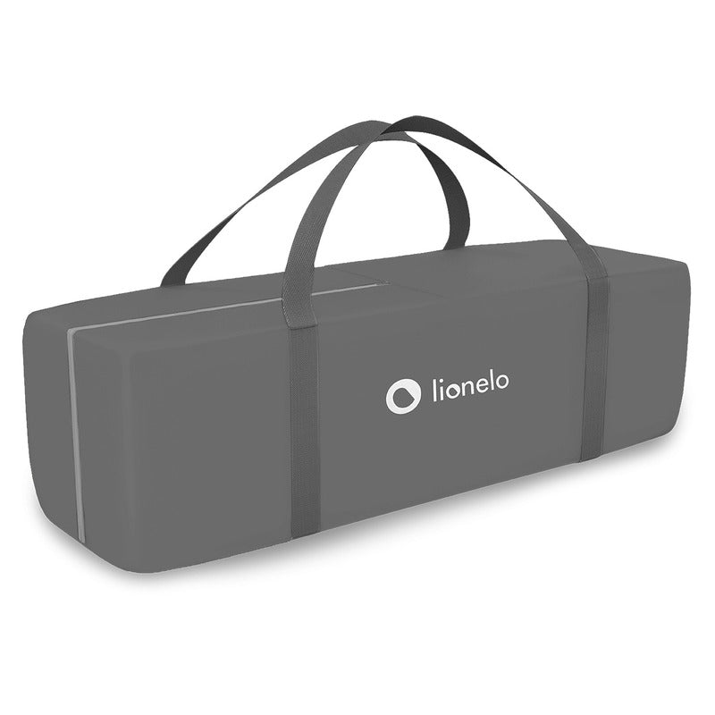 Patut pliant, Lionelo, Stefi Plus, Cu doua nivele, Cu intrare laterala cu fermoar, 2 roti, 120x60 cm, Conform cu standardul european de securitate EN 716, Gri - gogobaby.ro